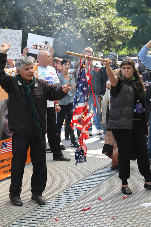 quema de bandera norteamericana 